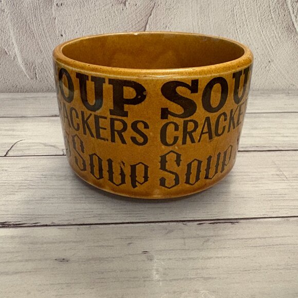 Vintage Retro 1970's Brown Stoneware Soup Crackers Japan Mug (SKU: 210MI) - Picture 2 of 9